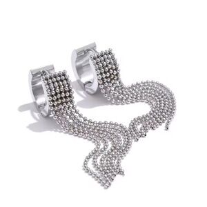 Anthropologie Silver Tassel Earrings